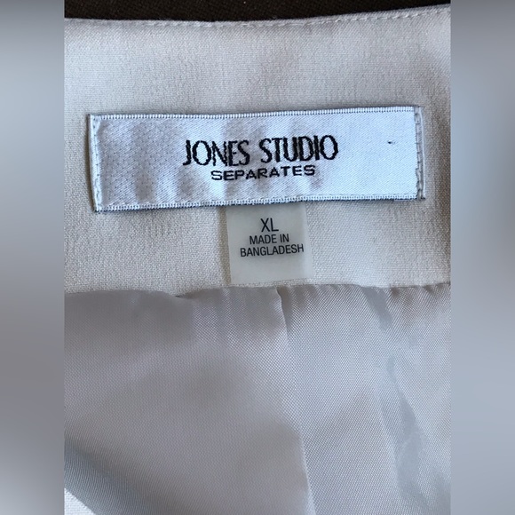 Jones Studio Separates Cream Open Blazer Silver Open Rings At Bottom Sz … - Picture 8 of 13